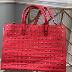 Rebecca Minkoff Vibrant Red Studded Leather Tote